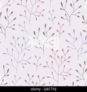 Blätter von Hand gezeichnet nahtlose Vektor-Hintergrund, Natur Hintergrund Illustration Stock Vektor
