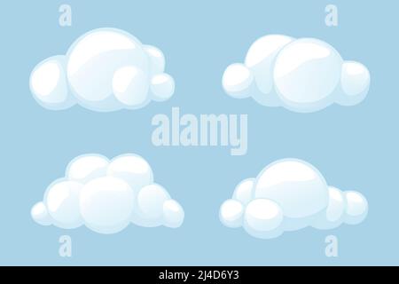 Vektor-Wolken setzen isoliert, Cartoon-Wolken-Symbol Stock Vektor