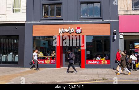 Wendy's Burger Bar und Restaurant zum Mitnehmen in Western Road Brighton, Großbritannien Stockfoto