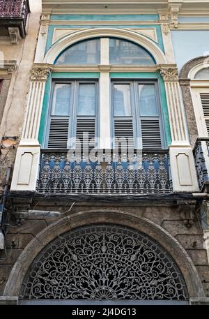 Alte Fassade in der Innenstadt von Rio de Janeiro Stockfoto