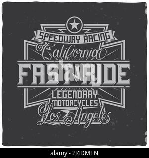 Vintage Label Design mit Schriftzug auf dunklem Hintergrund. T-Shirt-Design. Stock Vektor