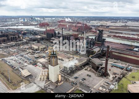 AK Steel and Cleland Cliffs - Steel Caster (Across Water), Dearborn, MI, USA Stockfoto