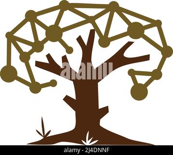 Symbol für das Tree Technology Logo Illustration Markenidentität Stock Vektor