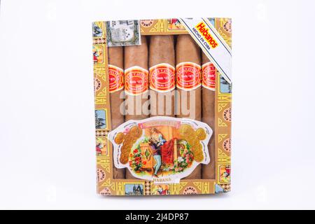 Packung kubanische Habanos-Zigarren, Alt-Havanna, Havanna, La Habana, Republik Kuba Stockfoto