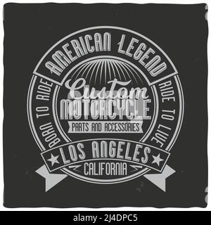 Vintage Label Design mit Schriftzug auf dunklem Hintergrund. T-Shirt-Design. Stock Vektor