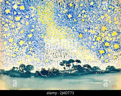 Henri Edmond Cross - Landschaft mit Sternen - c1906 Stockfoto