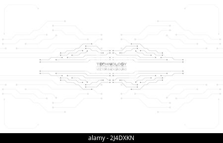 Abstrakte Platine digitale Technologie futuristische weiße Konzept Hintergrund. Elektronisches Hightech-Motherboard-Konzept. Hintergrund für weiße Technologien. Stock Vektor