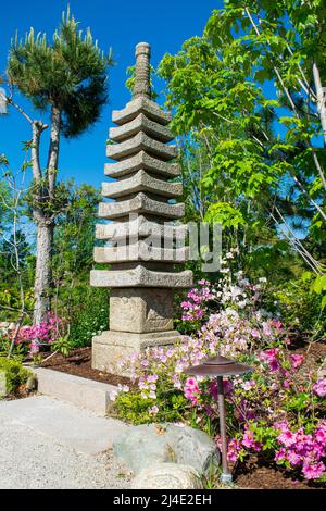Grand Rapids, MI USA - 30. Mai 2016: Zementpagode im Meijer Gardens Park Stockfoto