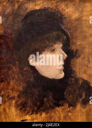 Testa di Donna - olio su tavola - Giuseppe De Nittis - 1880 - Mailand, Galleria d’Arte Moderna GAM Stockfoto