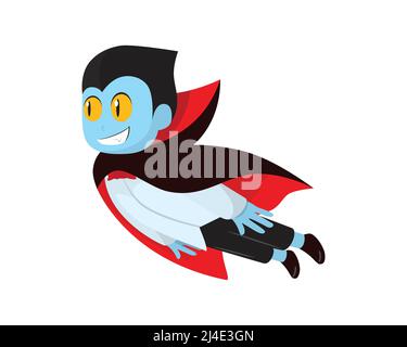 Niedliche Dracula mit Flying Gesture Vector Stock Vektor