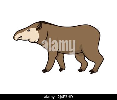 Detaillierter Tapir mit stehender Geste Illustration Vektor Stock Vektor