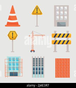 Bau Icon Set Stock Vektor