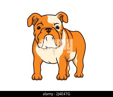 Detailreiche Bulldog mit stehend und beobachtende Geste Illustration Vektor Stock Vektor