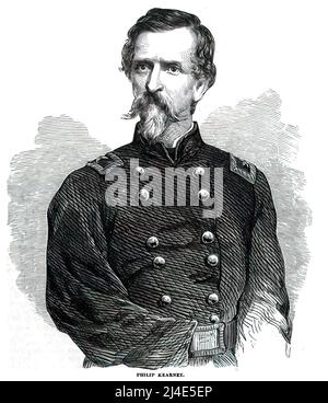 Philip Kearney Jr. Union Army General im amerikanischen Bürgerkrieg, Illustration aus dem 19.. Jahrhundert Stockfoto