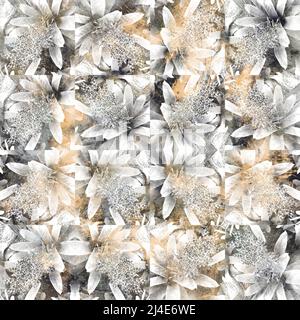 Nahtloses, neutrales und weißes, klassisch-abstraktes Oberflächenmuster für den Druck. Stockfoto