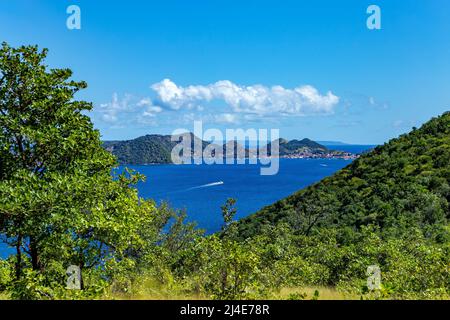 Insel Terre-de-Haut, Iles des Saintes, Les Saintes, Guadeloupe, kleine Antillen, Karibik. Stockfoto