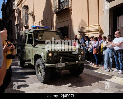 Anibal Santana bei der Prozession der Legionäre von Christus von Mena oder Christus des guten Todes. Malaga, Spanien. 14. April 2022 Stockfoto