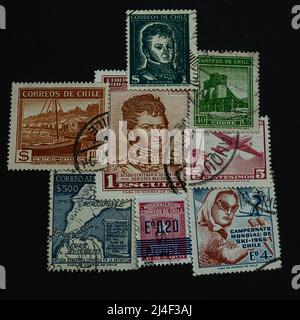Colon Chile oder Land Chile Briefmarke Los