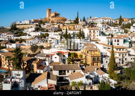 Panoramablick über die Stadt Granada, Spanien Stockfoto