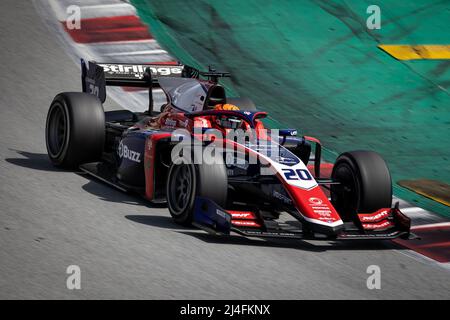 20 VERSCHOOR Richard (nld), Trident, Dallara F2, Aktion während des Vorsaison-Tests der FIA-Formel-2-Meisterschaft 2022 vom 12. Bis 14. April 2022 auf dem Circuit Barcelona-Catalunya in Barcelona, Spanien - Foto Sebastiaan Rozendaal / Dutch Photo Agency / DPPI Stockfoto