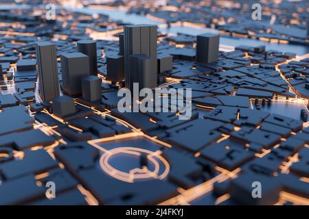 Die Stadt London, Großbritannien. 3D kleine Smart City. 3D Rendern. Stockfoto