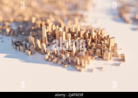 Miniatur 3D New York City. Little NYC. 3D Rendern. Stockfoto