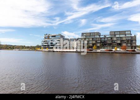 Kingston Vorland in Canberra, einem Gebiet, das zur Modernisierung der Einrichtungen und der Region Canberra, Australien, sanierte Stockfoto
