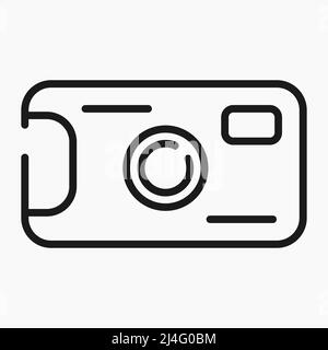 Fotokamera einfache Linie Symbol Vektor flache Abbildung Stock Vektor