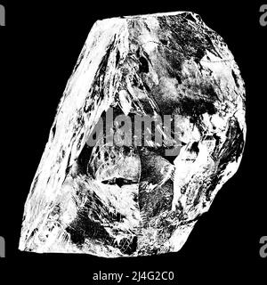 Der Cullinan Diamond, der größte Rohdiamant in Edelsteinqualität, der jemals mit einem Gewicht von 3.106,75 Karat gefunden wurde und am 26. Januar 1905 in der Premier No.2 Mine in Cullinan, Südafrika, entdeckt wurde. Sie wurde nach Thomas Cullinan, dem Vorsitzenden der Mine, benannt. Stockfoto