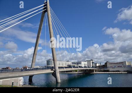 Die Brücke über den See in Southport, Merseyside Stockfoto