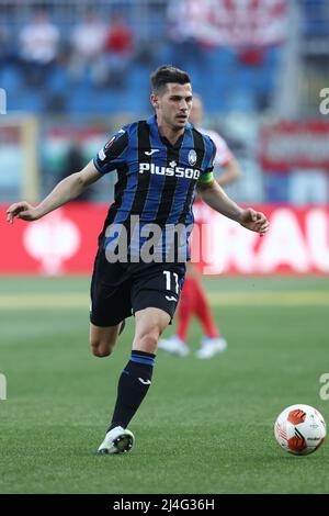 Gewiss Stadium, Bergamo, Italien, 14. April 2022, Remo Freuler (Atalanta BC) in Aktion während des Spiels Atalanta BC gegen RB Lipsia - Fußball Europa League Stockfoto