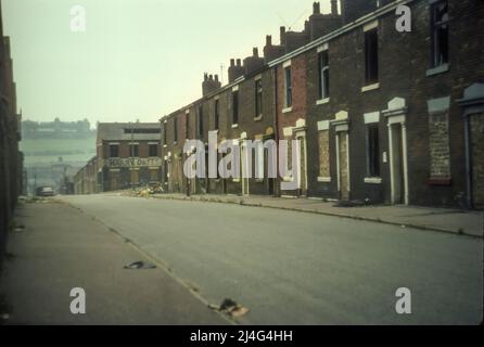 1970s Archivbild der Sanierung der Coventry Street, Blackburn, Lancashire. Stockfoto