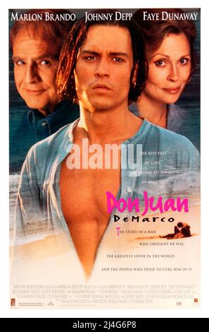 FAYE DUNAWAY, MARLON BRANDO und JOHNNY DEPP in Don JUAN DEMARCO (1994), Regie: JEREMY LEVEN. Kredit: NEW LINE KINO / Album Stockfoto