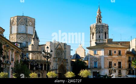 Spanien, Valencia, Plaza de la Virgen (Plaça de la Mare de Déu), Stockfoto