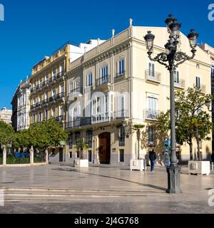 Spanien, Valencia, Spanien, Valencia, Plaza de la Virgen (Plaça de la Mare de Déu), Carrer Bailia, La Casa de la Ciencia del CSIC und Valencia Stockfoto