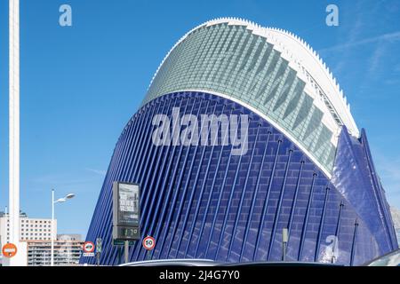 Spanien, Valencia, Ciudad de las Artes y las Ciencias (Stadt der Künste und Wissenschaften), L'Agora, Stockfoto