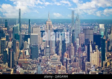 New York City Uptown epische Skyline Ansicht, Vereinigte Staaten von Amerika Stockfoto