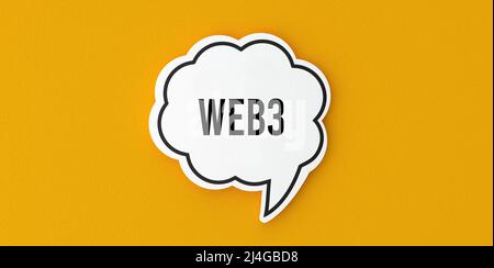 Sprechblase und web3 Stockfoto