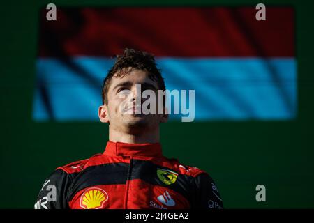Albert Park Grand Prix Circuit, Melbourne, Australien. 10 April 2022. Charles Leclerc (MCO) vom Team Ferrari. Corleve/Alamy Stock Photo Stockfoto