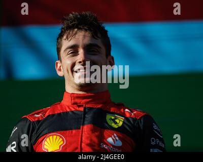 Albert Park Grand Prix Circuit, Melbourne, Australien. 10 April 2022. Charles Leclerc (MCO) vom Team Ferrari. Corleve/Alamy Stock Photo Stockfoto