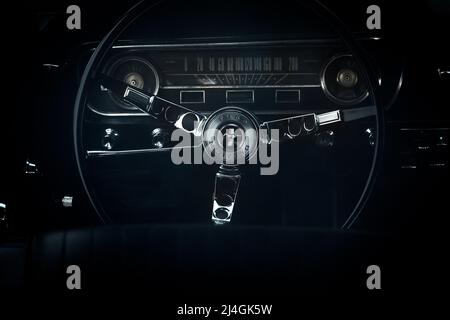 1965 Ford Mustang innen Stockfoto