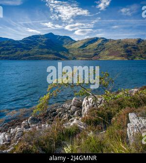 Knoydart über Loch Hourn vom Heringpfad, Schottland Stockfoto