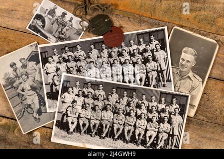 Genealogie - Alte Familienfotos aus dem Zweiten Weltkrieg. (1939-45). Stockfoto