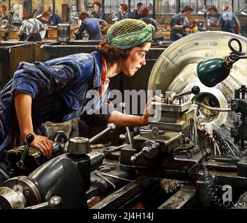 Ruby Loftus beim Schrauben eines Breech-Rings (1943) von Laura Knight Stockfoto