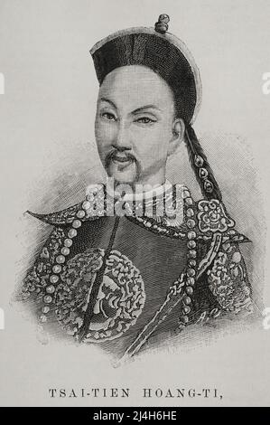 Guangxu (1871-1908). Kaiser von China (1875-1908). Qing-Dynastie. Persönlicher Name Zaitian. Hochformat. Gravur. La Ilustración Española y Americana, 1898. Stockfoto