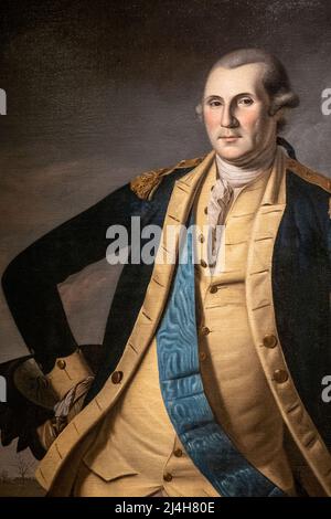Gemälde von George Washington zum Gedenken an den Sieg der Schlacht von Princeton von Wilson Peale Stockfoto