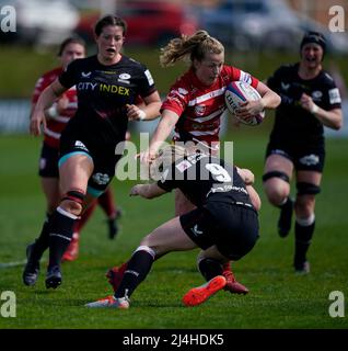 Gloucester, Großbritannien, 15, April, 2022,Sophie Tandy (Gloucester) (C) im Einsatz, während der Allianz 15-Runde im Play-Off, Credit:, Graham Glendinning,/ Alamy Live News Credit: Graham Glendinning / GlennSports/Alamy Live News Stockfoto