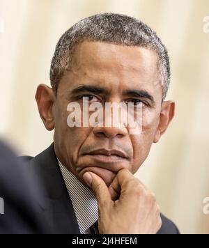 Washington, Usa. 18. September 2014. Präsident Barack Obama bei einem offiziellen Treffen mit dem ukrainischen Präsidenten Petro Poroschenko in Washington. (Foto von Mykhaylo Palinchak/SOPA Images/Sipa USA) Quelle: SIPA USA/Alamy Live News Stockfoto