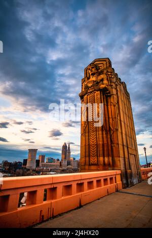 Wächter des Verkehrs in Cleveland Ohio Stockfoto