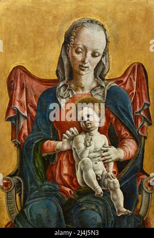 Madonna col Bambino- tempera su tavola - Cosmè Tura - 1480 - Bergamo Accademia Carrara Stockfoto